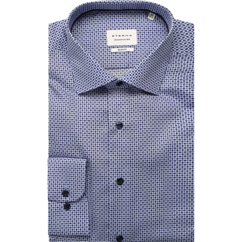 ETERNA Modern fit modrá košeľa s potlačou Non Iron 63443953