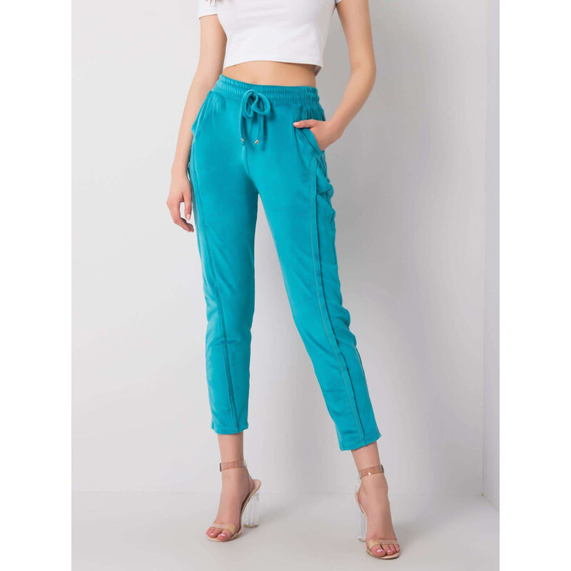 RUE PARIS Svetlo modré dámske tepláky RV-DR-6110.92P-sea 57947392