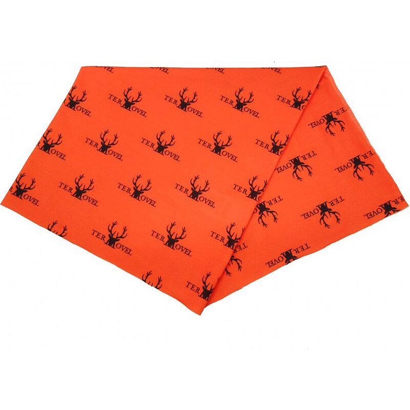 TERMOVEL Oranžový pánsky multifunkčný šál s poľovníckou potlačou 65151889