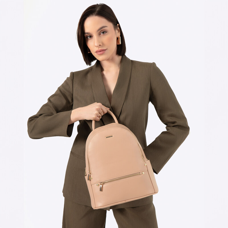 Wittchen Dámsky dvojpriehradkový batoh z imitácie kože, béžová 100-4Y 66066853