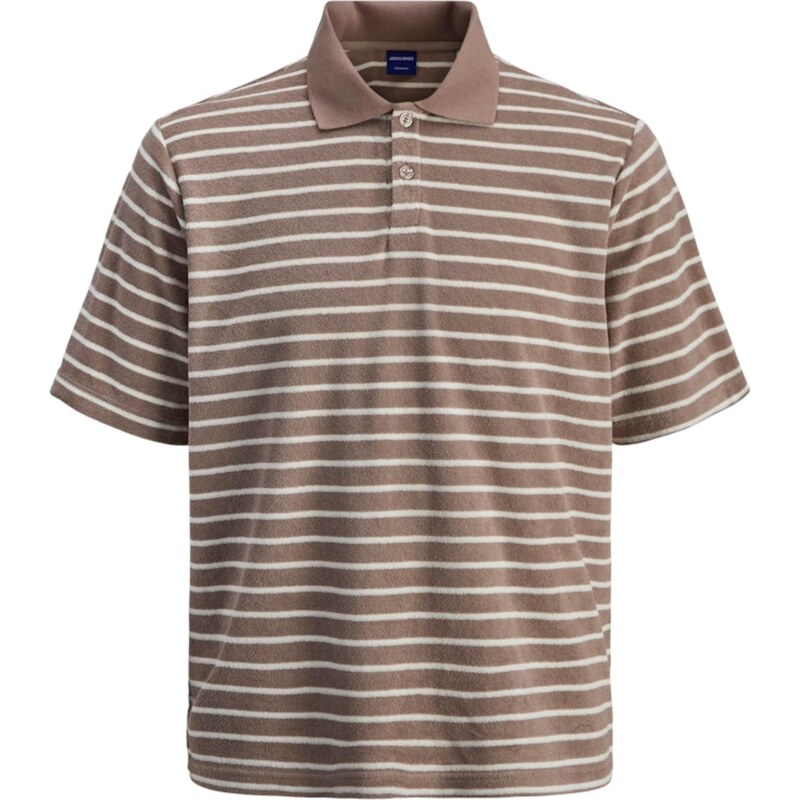 JACK & JONES Tričko JORGEN čokoládová / biela 63448840