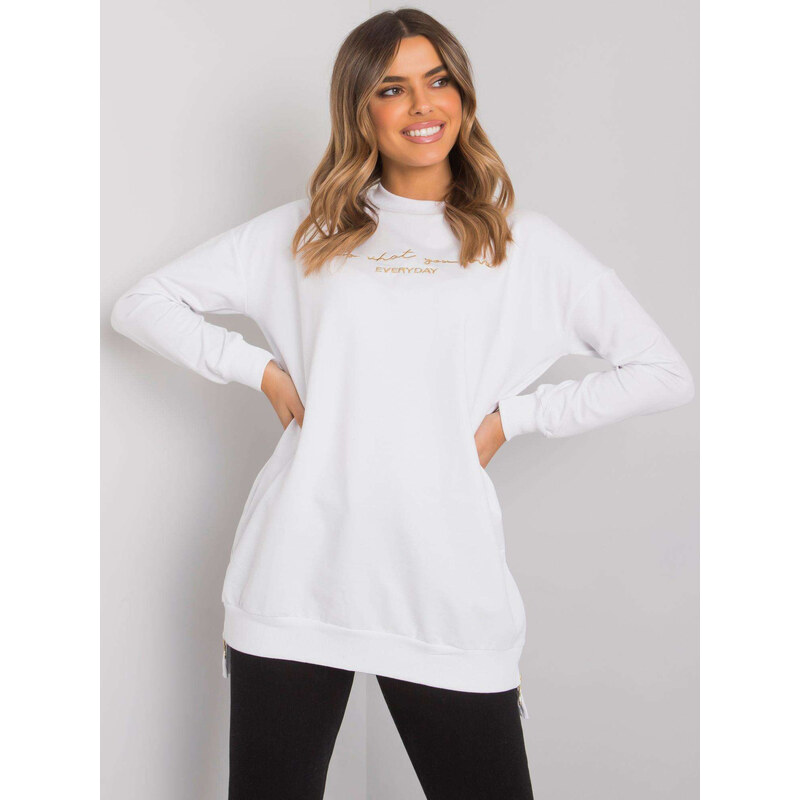 RUE PARIS Biela tunika s nápisom RV-TU-7214.81-white 57948549