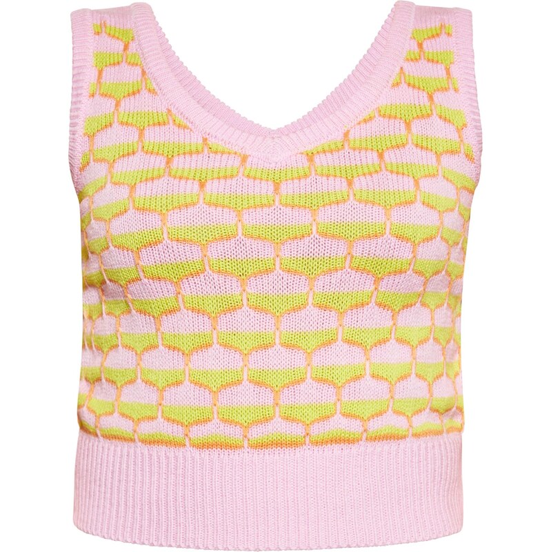 MYMO Vyšívaný top svetlozelená / oranžová / staroružová 65871184