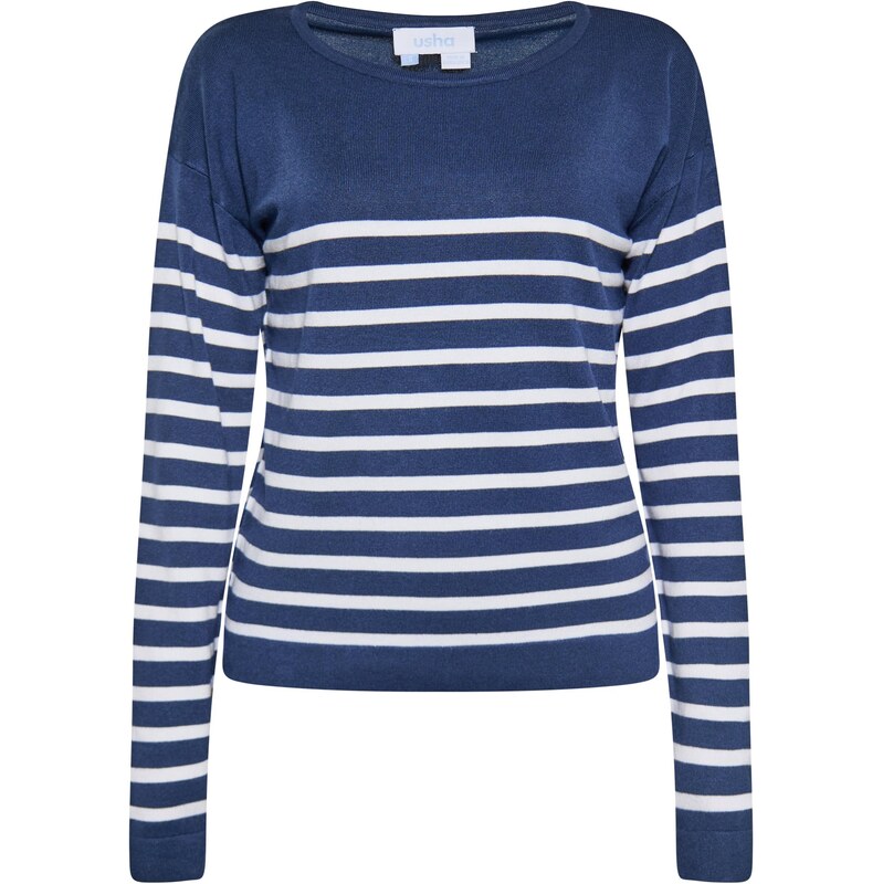 usha BLUE LABEL Sveter námornícka modrá / biela 65642893