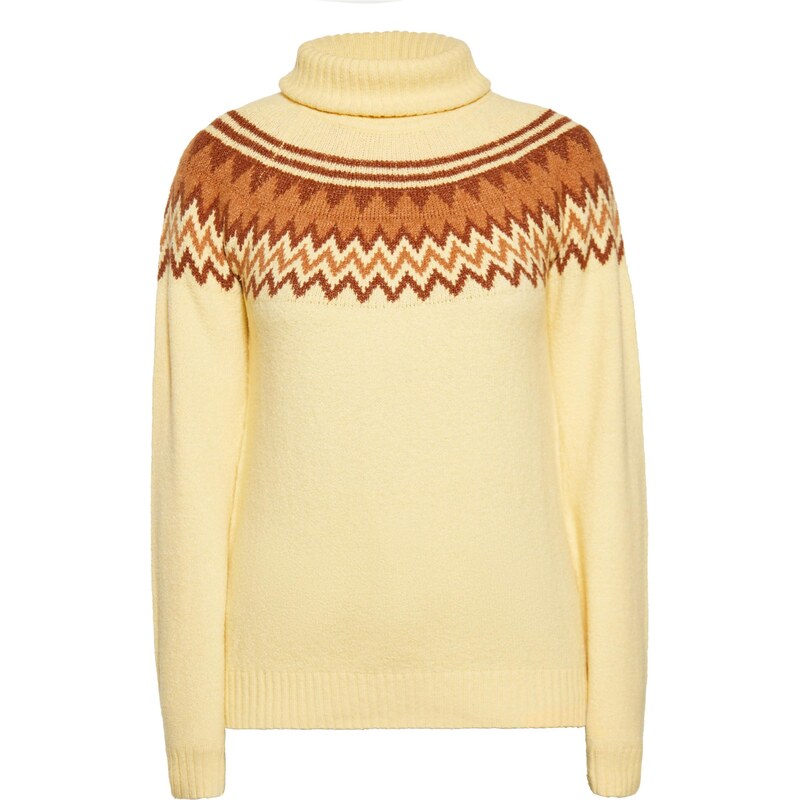 IZIA Sveter karamelová / tmavohnedá / žltá 65871573