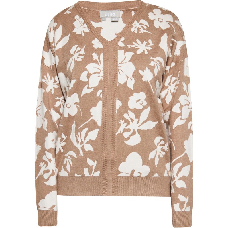 Usha Sveter svetlohnedá / biela 65706942