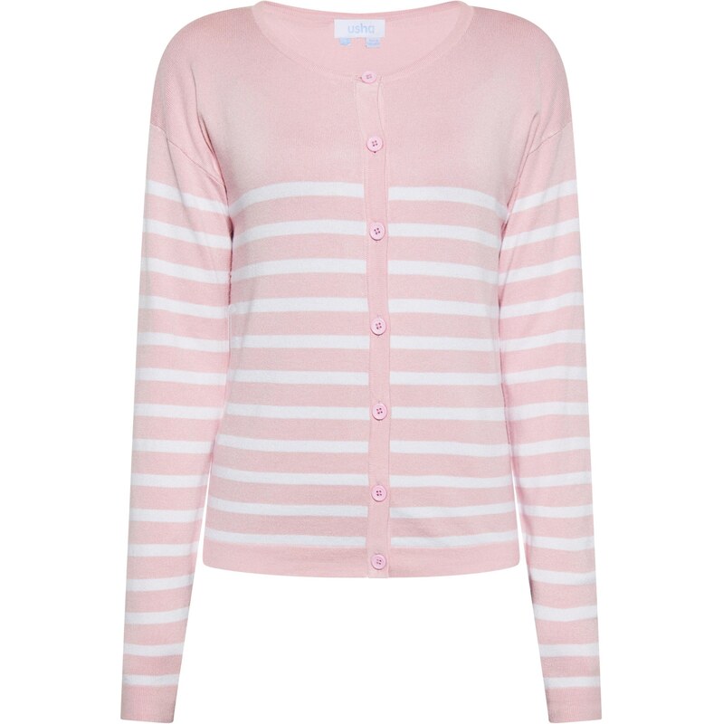 usha BLUE LABEL Kardigán ružová / biela 64559083