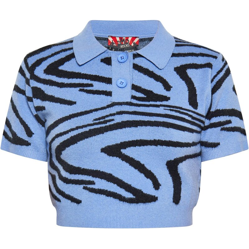 myMo ROCKS Vyšívaný top modrá / čierna 66237676