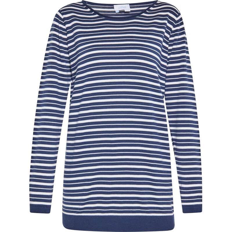 usha BLUE LABEL Sveter námornícka modrá / biela 65872061