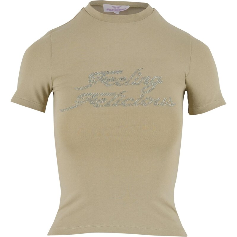 Felicious Tričko Feeling olivová / strieborná 65873985