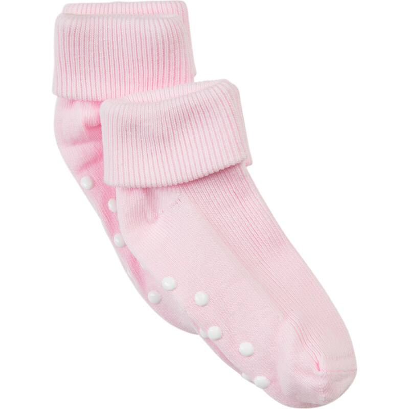 E-shop Minymo rebrová ponožka s ABS 2-bal. Light Rose