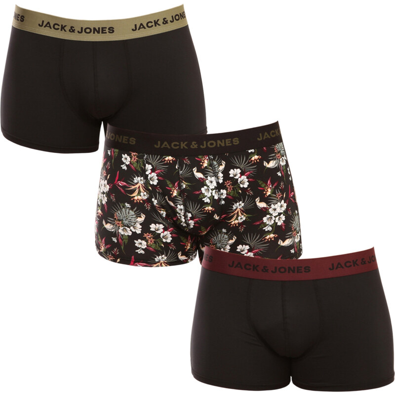 3PACK pánske boxerky Jack and Jones viacfarebné (12194284 - black) 60950991