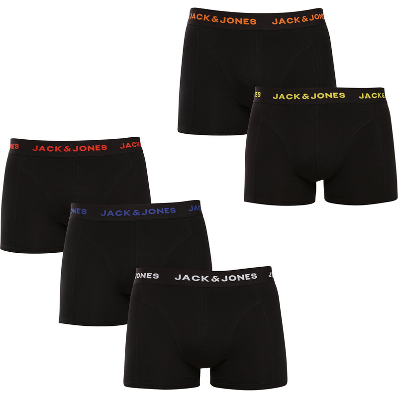 5PACK pánske boxerky Jack and Jones čierné (12167028-BLK/BLK) 63460477