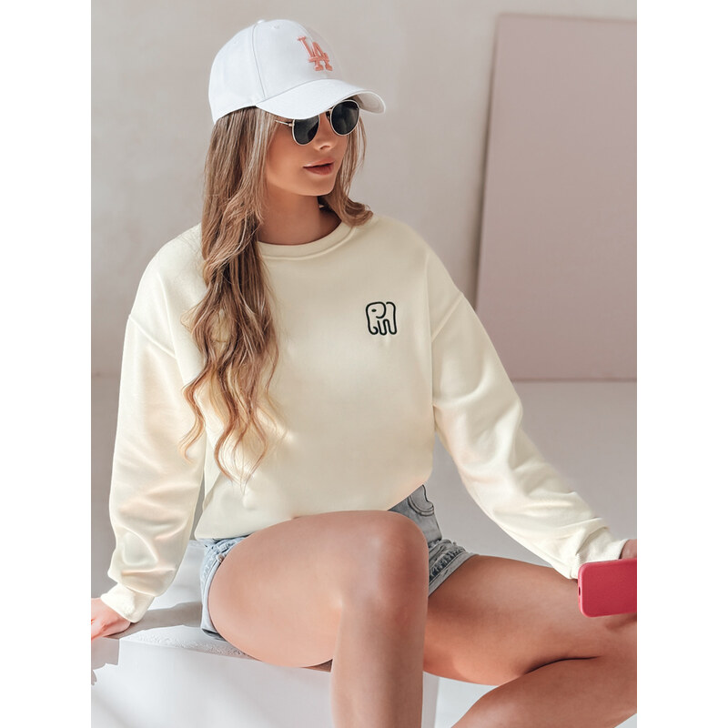 DStreet Dámska oversize mikina s výšivkou SOFTSLON ecru 64790799