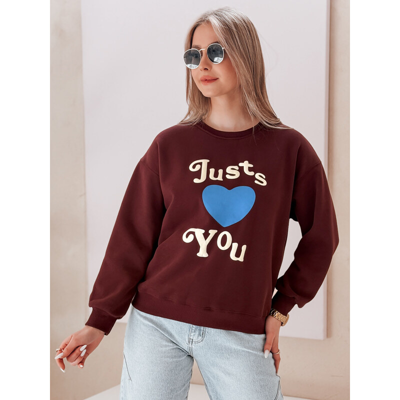 DStreet Dámska oversize mikina s potlačou FEELME bordová 64791121