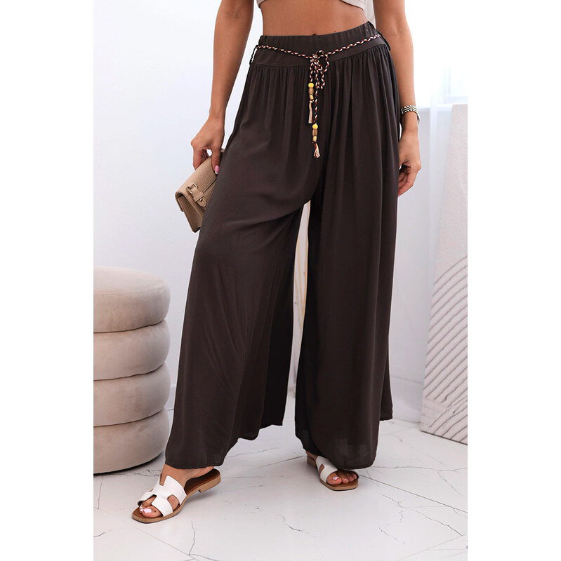 Fashionweek Dámske viskózové nohavice so širokými nohavicami K81733 63460520