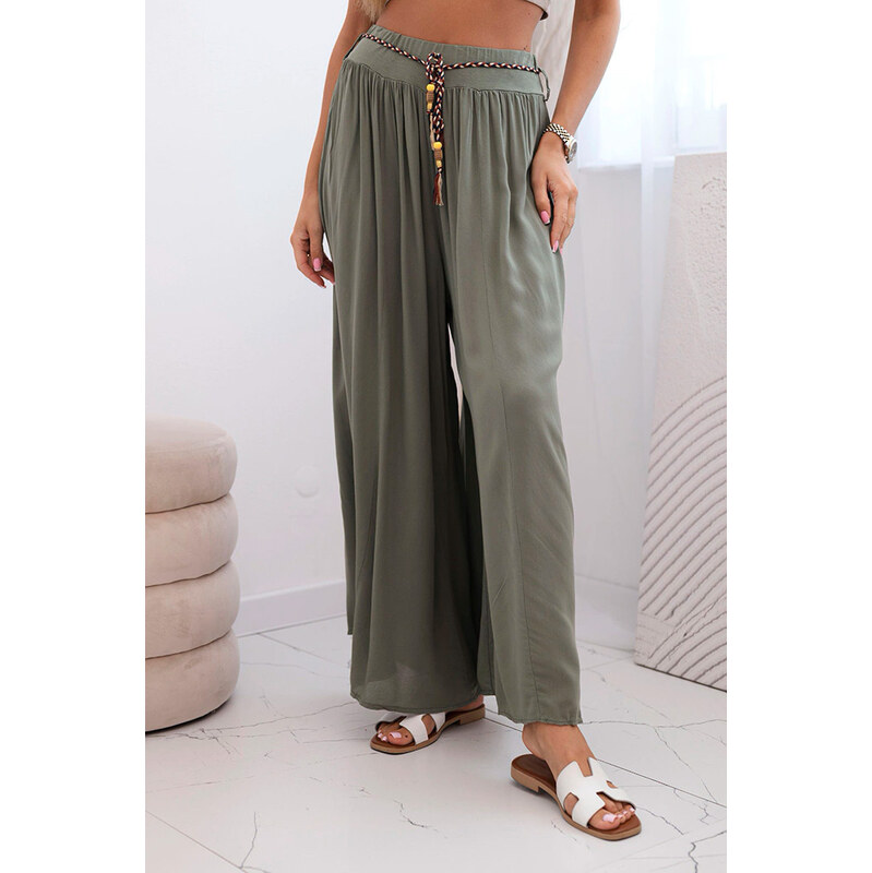 Fashionweek Dámske viskózové nohavice so širokými nohavicami K81733 63460514