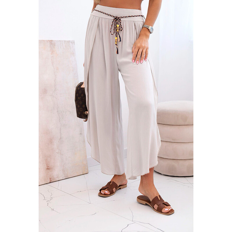 Fashionweek Dámske viskózové nohavice s rozparkom na nohaviciach 63460523