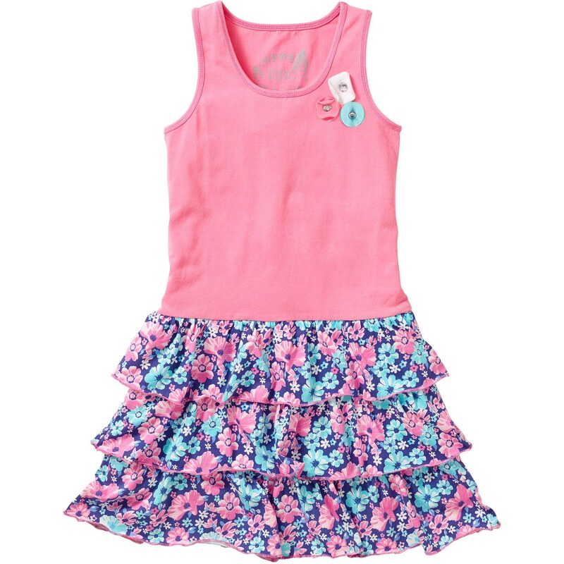 bonprix Džersejové šaty s volánom, farba ružová 63460505