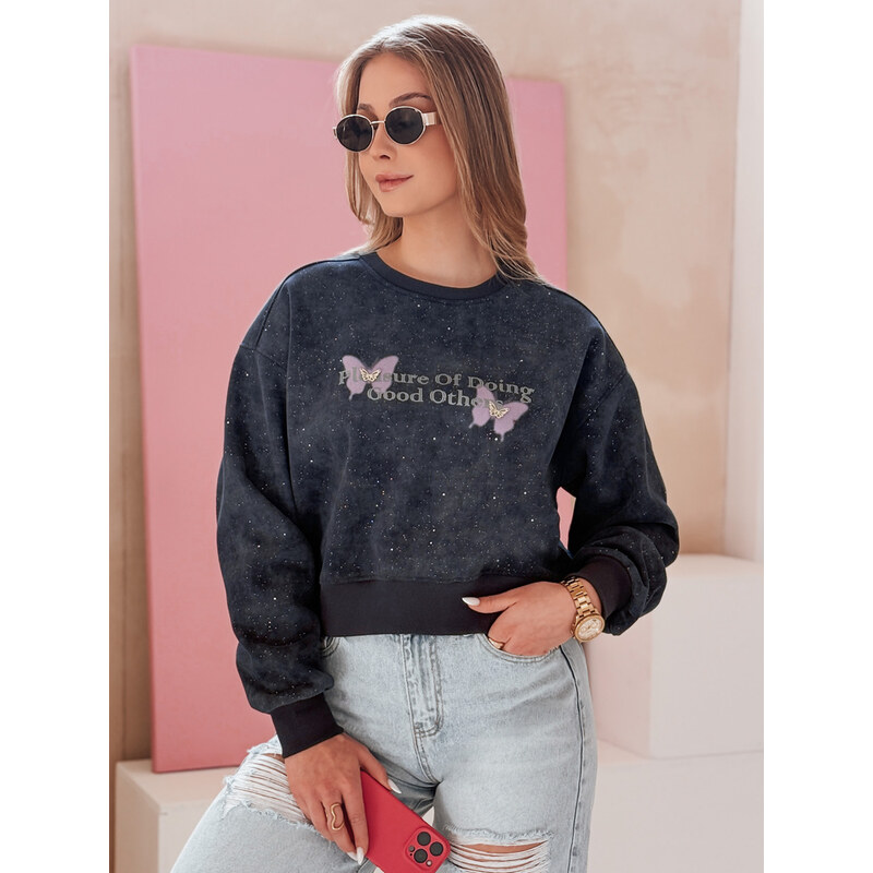 DStreet Dámska oversize mikina s motýľmi 64790830