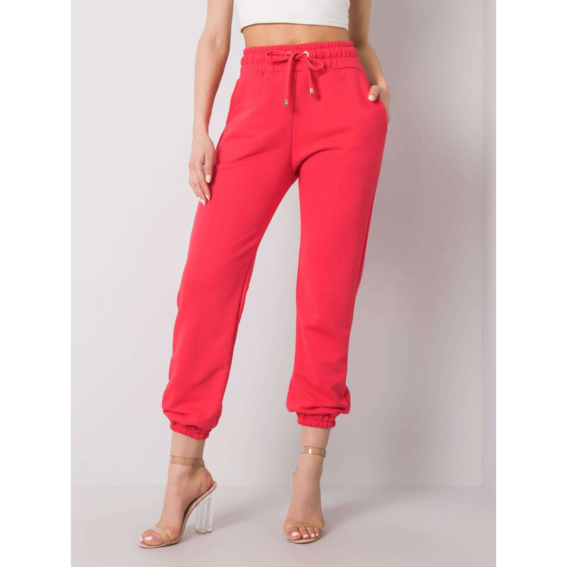 RUE PARIS Svetlo červené dámske tepláky RV-DR-6120.03P-coral 57947411