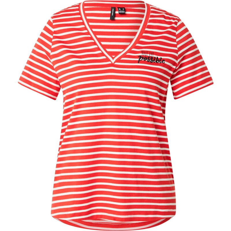 VERO MODA Tričko jasne červená / čierna / biela 63466844