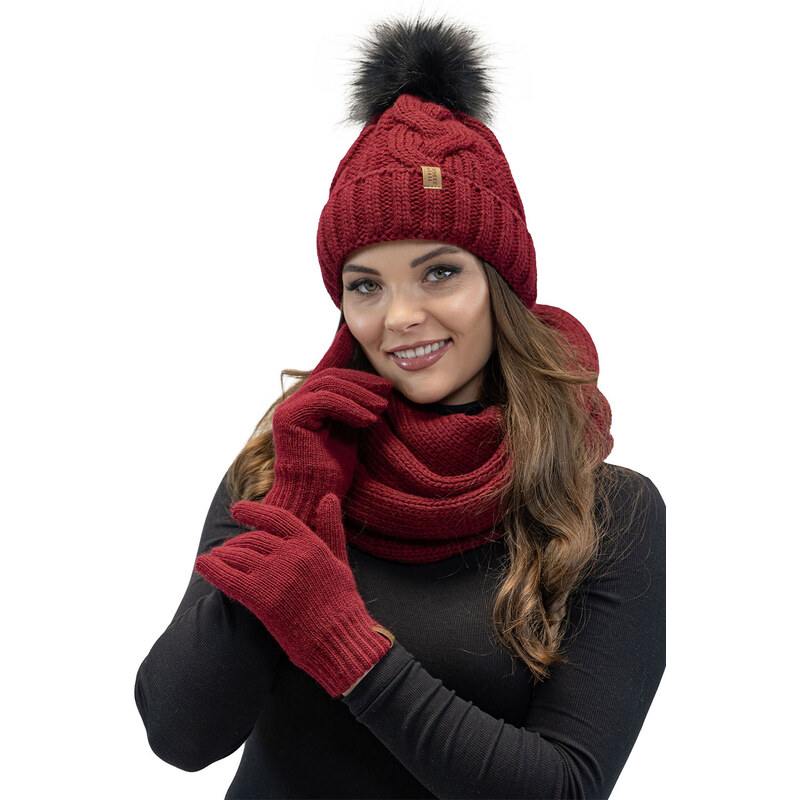 Komplet Vivisence 7014 Kmpl+R čiapka, šál, rukavice 63463673