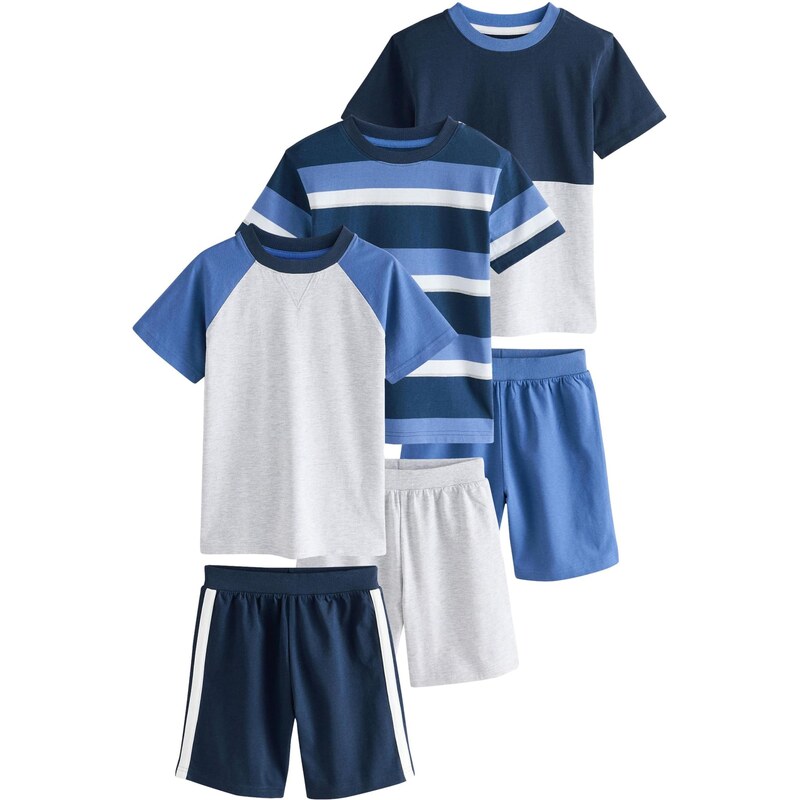 Next Pyžamo modrá / námornícka modrá / sivá melírovaná / biela 63466455