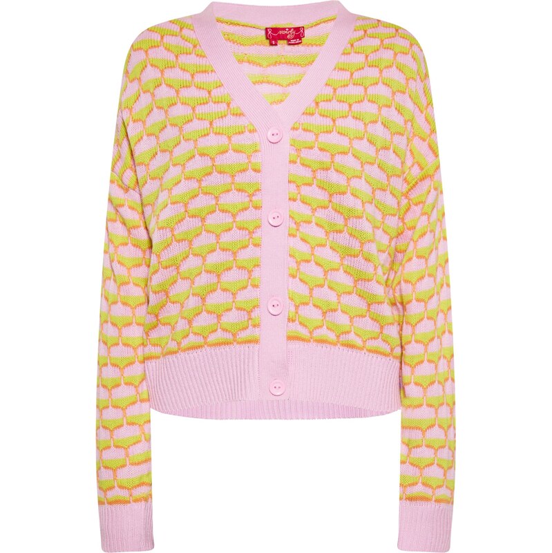 swirly Kardigán svetlozelená / oranžová / svetloružová 65642819