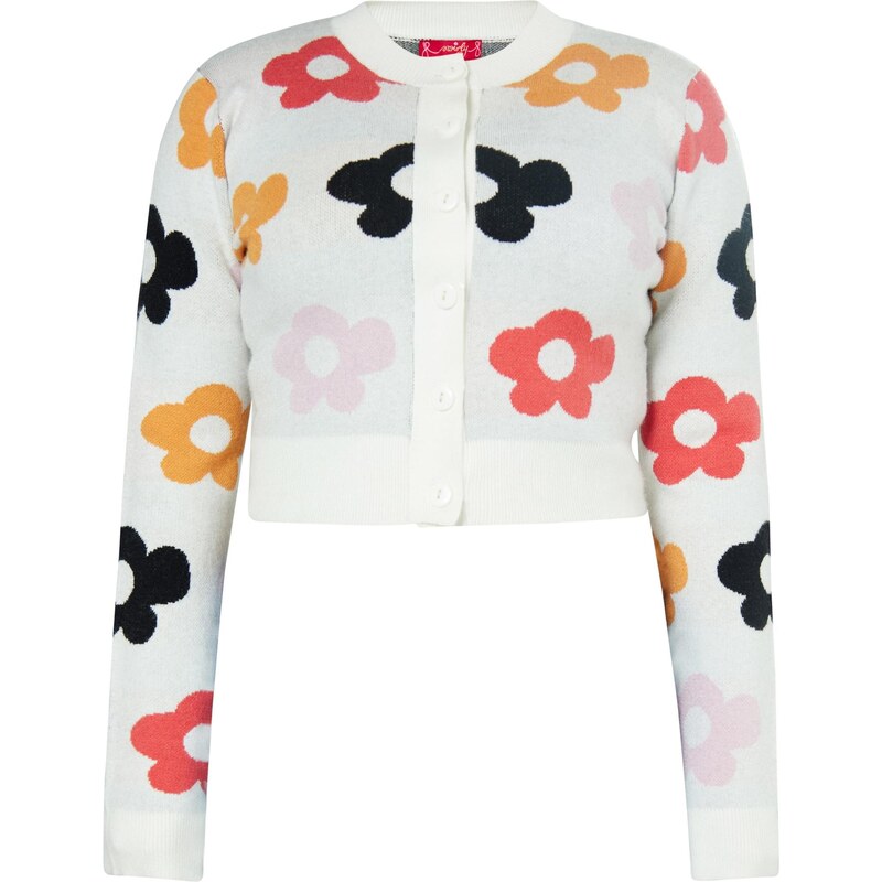 swirly Kardigán zmiešané farby / biela ako vlna 65642871