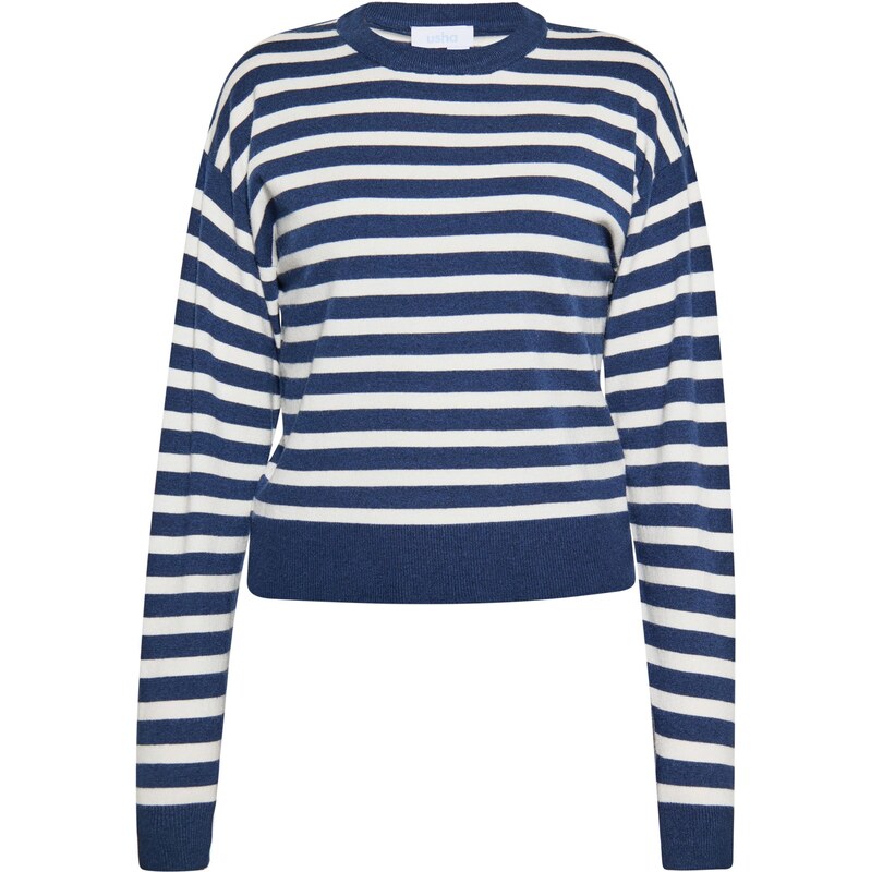 usha BLUE LABEL Sveter námornícka modrá / biela 65642897