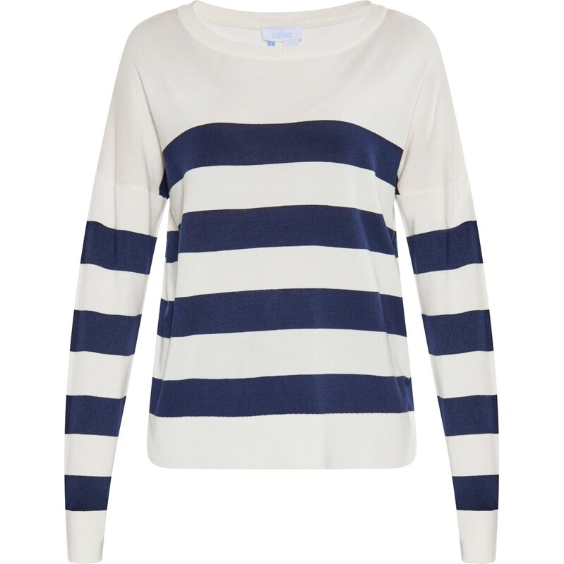 usha BLUE LABEL Sveter námornícka modrá / biela 65642927