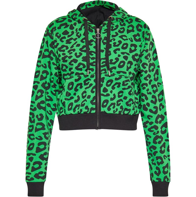 swirly Tepláková bunda zelená / čierna 65871619