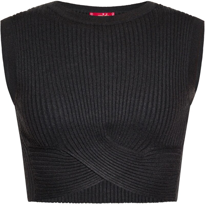 swirly Vyšívaný top čierna 65871822