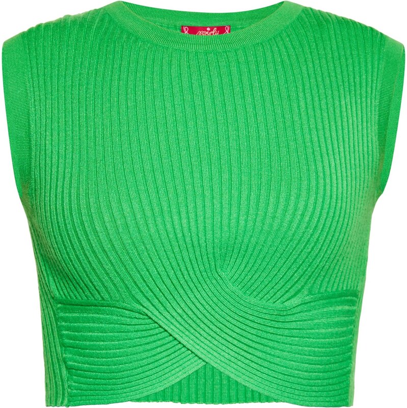 swirly Vyšívaný top limetová 65871819