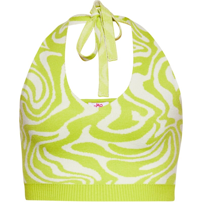 MYMO Vyšívaný top zelená / biela ako vlna 65872271