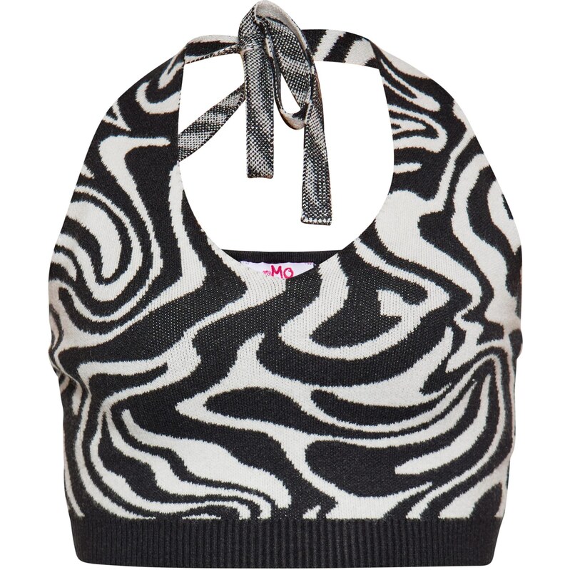 MYMO Vyšívaný top krémová / čierna 65872272