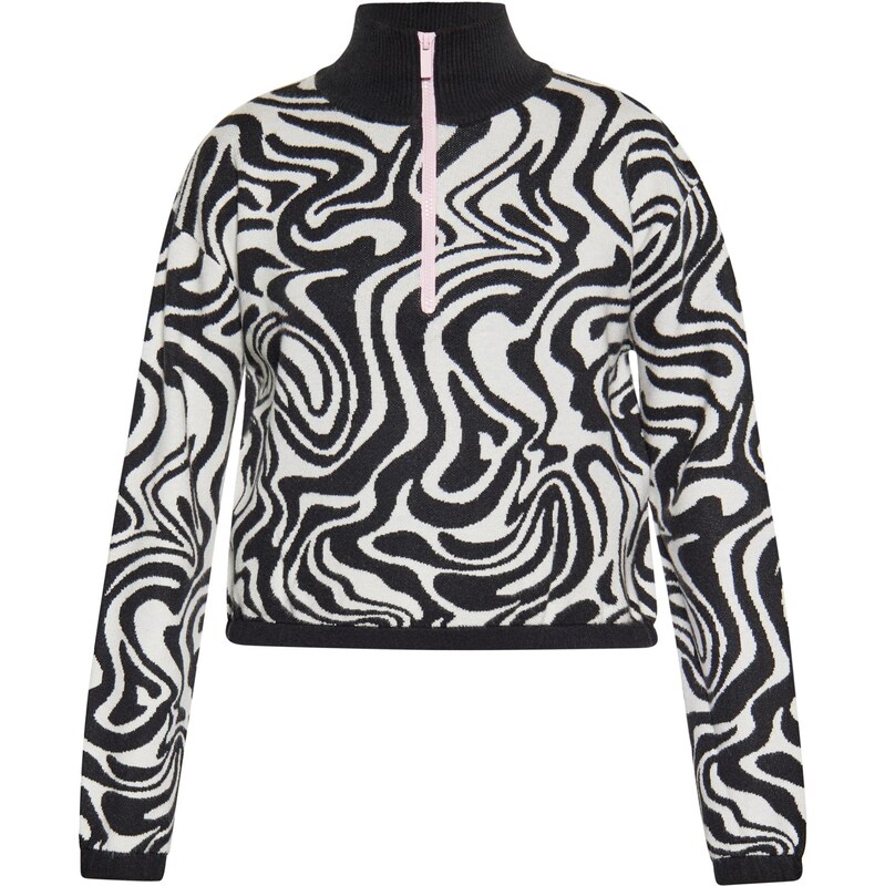 swirly Sveter čierna / biela ako vlna 65872341