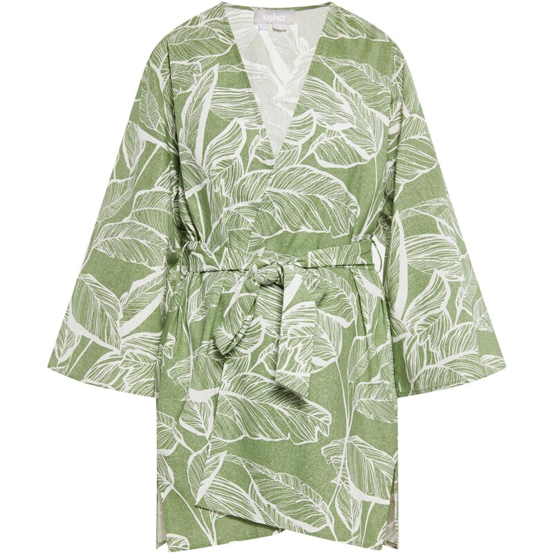 Usha Kimono pastelovo zelená / biela 65643937