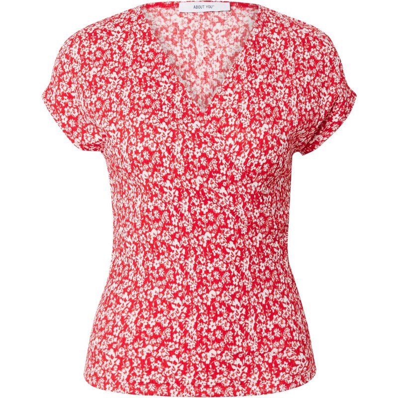 ABOUT YOU Tričko Isabella červená / biela 65878148
