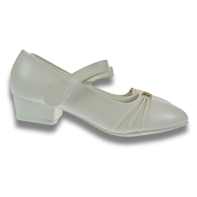 JOHN-C Dievčenské biele spoločenské topánky NINA 63471231