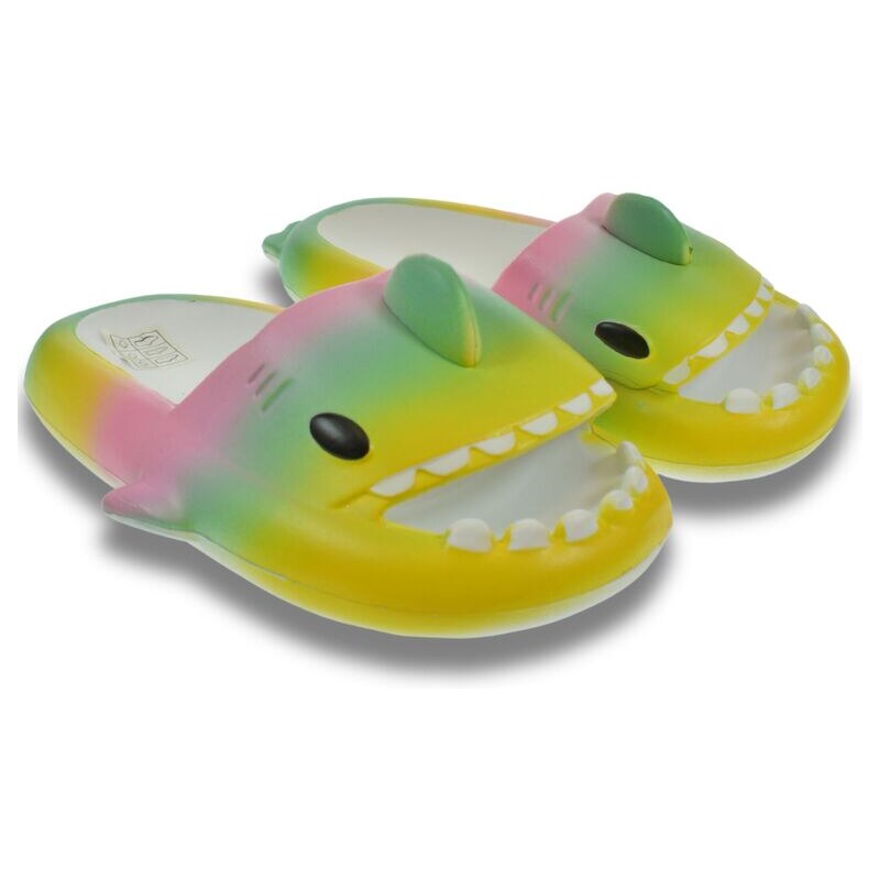 JOHN-C Detské ružovo-zelené šľapky SHARK 63471236