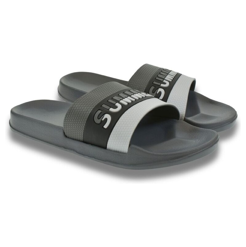 JOHN-C Pánske sivé šľapky SUMMER 44-49 63471254