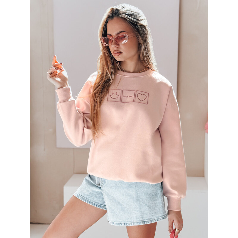 DStreet Dámska oversize mikina EASYJOY ružová 64791132