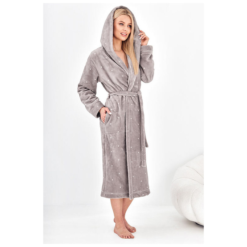 L&L Dámsky župan Dolly sivý s bodkami 63458857