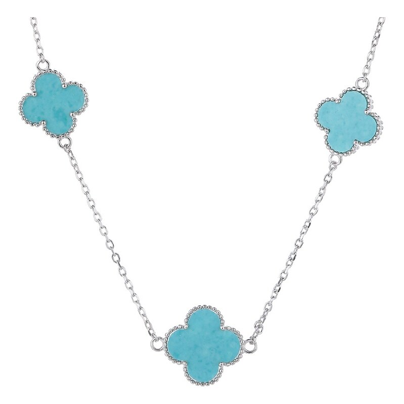 MAJYA Strieborná retiazka s príveskami LUCKY JAKE turquoise 11823 64582784