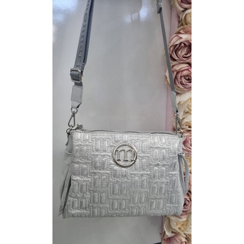 Katrins Fashion Štýlová strieborná crossbody kabelka Monnari 63477105