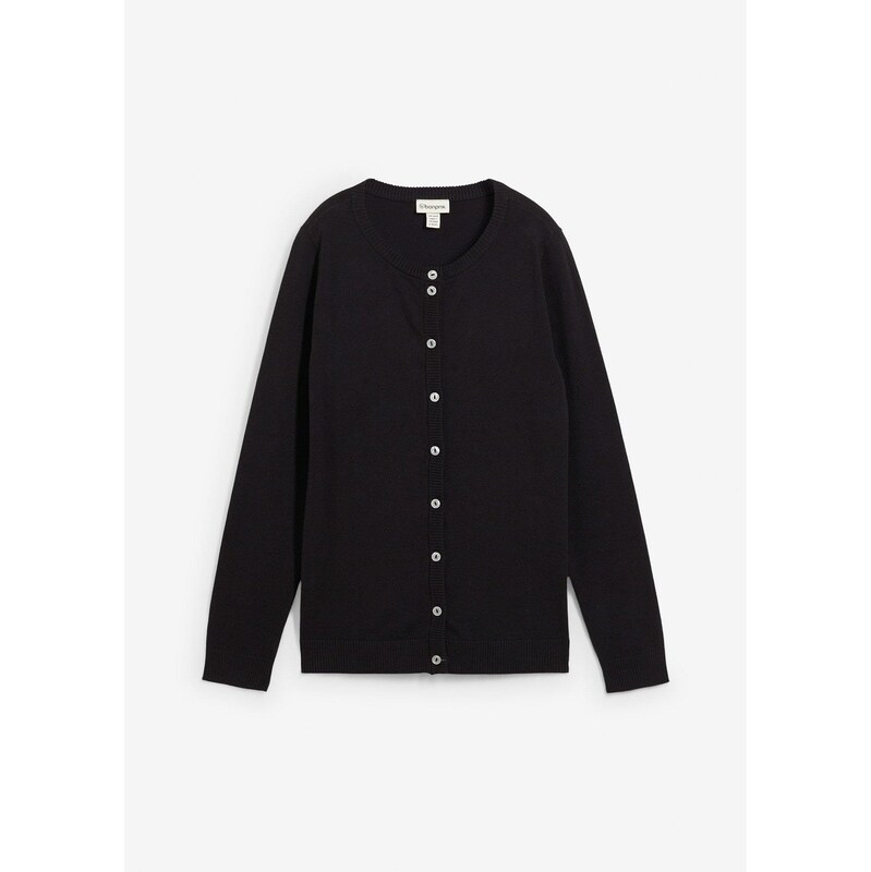 bonprix Pletený sveter, okrúhly výstrih, farba čierna 63477673