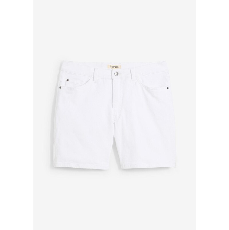 bonprix Džínsové šortky, Loose Fit, extra široké, farba biela 63477677