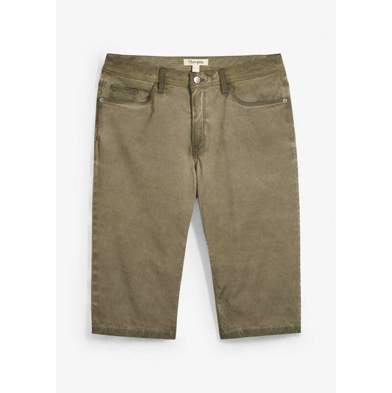 bonprix Strečové dlhé bermudy, vyšúchaný vzhľad, Regular Fit, farba 63477679
